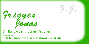 frigyes jonas business card