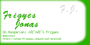 frigyes jonas business card